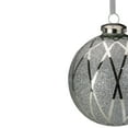 thumbnail image 2 of Northlight 4" Silver Diamond with Glitter Glass Christmas Ball Ornament, 2 of 4