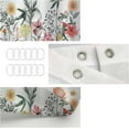 thumbnail image 4 of Zrodlmo White Floral Shower Curtain with Hooks, Water-Repellent Fabric Bathroom Curtain, 72"x 72", Red Flower, 4 of 8