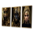 thumbnail image 3 of Designart "Vintage Elegance Gold Muslim Queen" Religious Woman Framed Wall Art Set Of 3 - Gold Glam Frame Canvas Set For Living Room Decor, 3 of 6