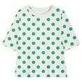 thumbnail image 6 of WQQZJJ Summer T-shirt for Girls, Polka Dot Printed Fashion Tops Casual Crew Neck Short Sleeve Shirt Home Loose Clothing, 6 of 7