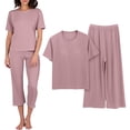thumbnail image 2 of MSJUHEG Travel Outfits for Women 2 Piece Sets Sleeveless Round Neck Tank Tops 2 Piece Matching Summer Travel Outfits for Women 2 Piece Outfits 2025 Beach Sets for Women Pink XL, 2 of 8