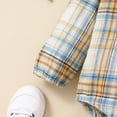 thumbnail image 6 of Otqutp 0-3 Years Baby Boys Girls Patchwork Plaid Print Long Sleeve Shirt Bodysuit Fashion Button Romper Clothes Soft Gentleman Suit Outfits(2-Brown,6-12 Months), 6 of 7