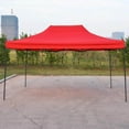 thumbnail image 4 of Toit de Remplacement pour Tente de Camping, Parasol Pare-Soleil Abri Solaire Protection 4 Coins Rouge 3x4,5 m, 4 of 9