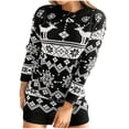 thumbnail image 1 of Vestido de suéter de Navidad de alce con cuello redondo para mujer, suéter de manga larga suelto de punto informal Fridja  nbo885, 1 of 1