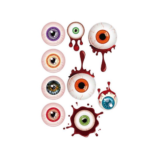 2pcs New Halloween Window Stickers, Large Scary Demons Stickers for Halloween Party Decoration, Bloody Hands and Feet DIY Stickers for Glass Family Sc