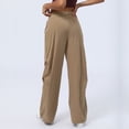 thumbnail image 5 of Birdeem Fashion Womens Button Pockets Zipper Casual Workwear Drawstring Loose Straight Fallow Solid Long Pants, 5 of 5