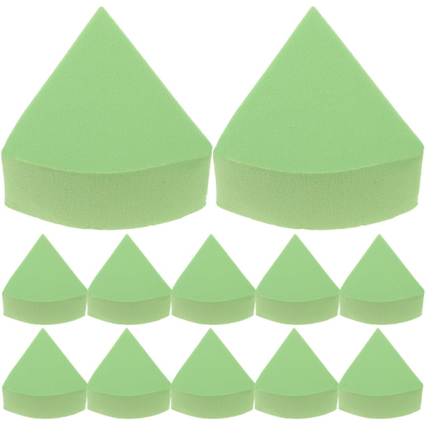 12pcs Fan-Formed Maquillaje Puffs Maquillaje Aplicador Aplicador Esponjas para Foundation Powder