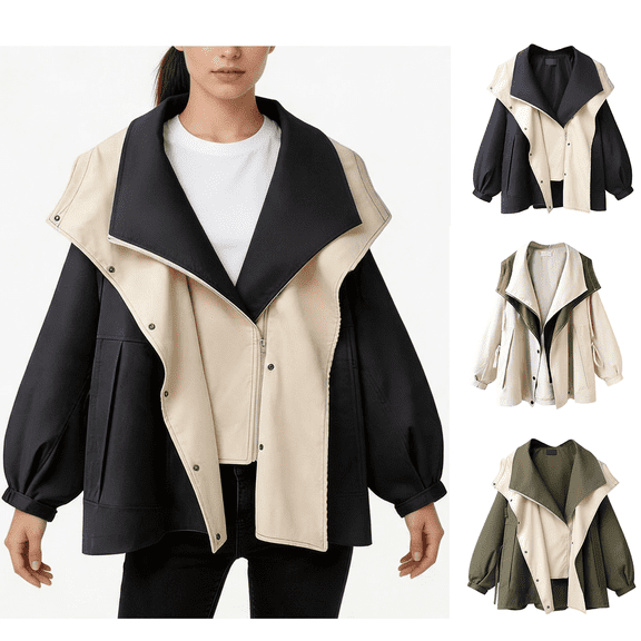 LVHAOGJOB Womens Hooded Jackets Lightweight Full Zipper Long Sleeve Coats for Ladies