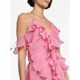 thumbnail image 5 of Women'S Chiffon Halter Maxi Dress Sleeveless Backless with Asymmetrical Ruffle Detail Pink XL, 5 of 9
