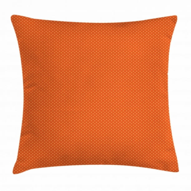 Orange and Yellow Throw Pillow Cushion Cover, Retro Style Polka Dots