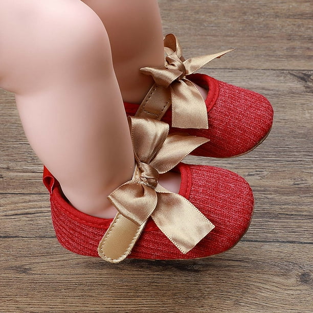Lolmot Toddler Shoes Baby Girls Cute Fashion Flower Non-slip Small Leather  Princess Shoes 