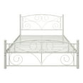 thumbnail image 3 of Full Size White Metal Bed Frame - Unique Flower Design, Sturdy Steel, 78"x56.5", No Box Spring Needed, Quiet &amp; Stable, Bedroom Furniture, 3 of 11