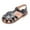 Black, variant on NOKIO Girls' Strappy Sandals Toddler Rubber Sandals Girls' Princess Sandals Kids Girls Sandals Casual Sticky Shoelaces Light Weight Adjustable Straps Summer Little Child/Big Kid