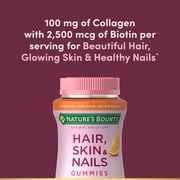 Natures Bounty Hair Skin and Nails Vitamin with Collagen and Biotin, Womens Multivitamin, Tropical Citrus Gummies, 90 Ct
