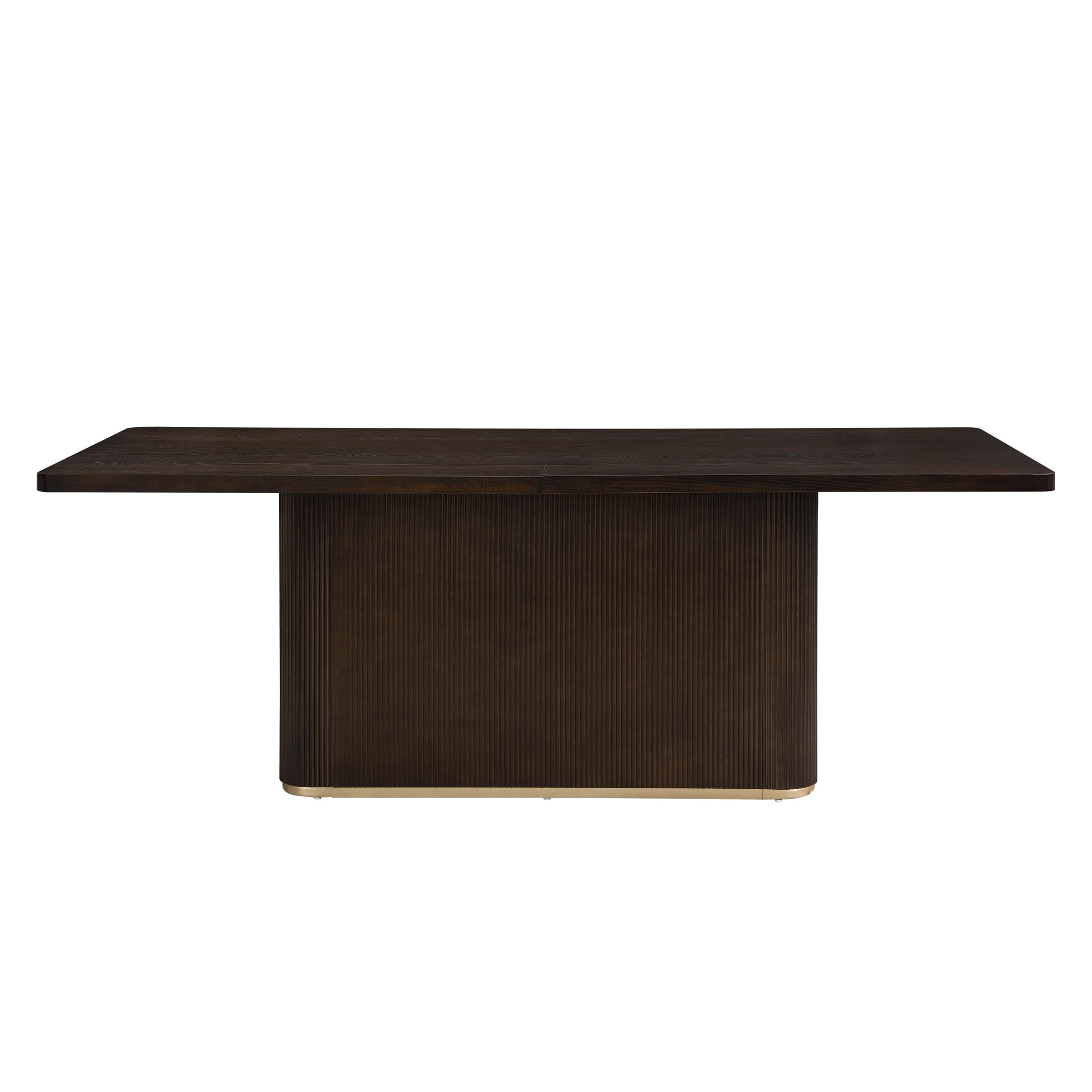 Christopher Knight Home 84" Rectangular Wood Dining Table for 6-8 people with Solid Pillar Base, Dark Brown
