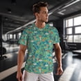 thumbnail image 3 of Wukai Mushrooms and Flowers Print Men's Short-Sleeved Mesh T-Shirt,Quick-Dry Short Sleeve Workout T-Shirt-3X-Large, 3 of 8
