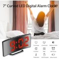 thumbnail image 2 of Digital Alarm Clock, Large 7 Inch LED Mirrored Display, 2 Kinds of Brightness, 12/24 Hours, Temperature, Date, Snooze, USB Power Supply, Memory Function, 2 of 7