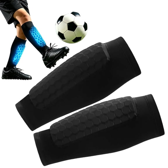 Shin Defender Shin Guards Kids, Honeycomb Impact Protection & Breathable Compression Fit for Soccer, Skiing, Cycling & Multi-Sport Activities