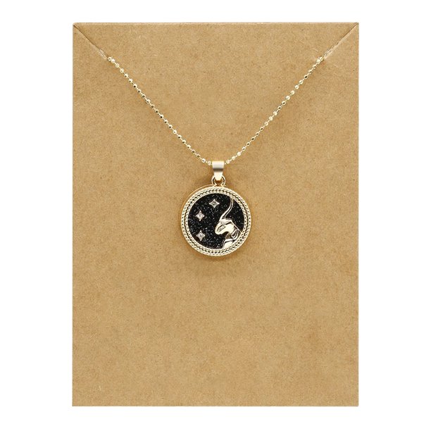 Guardurnaity Constelación 12 COLLAR COLGANTE signos regalo de moda cadena joyería encanto gargantilla señora blanca hombre encantador regalo Ropa, zapatos y accesorios Miscelánea Negro Capricornio