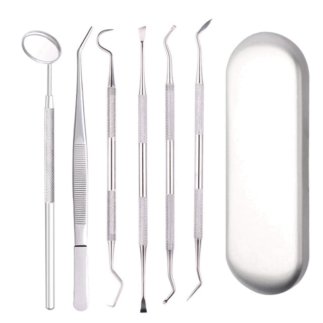 Herramientas dentales, kit de higiene dental, juego de removedor de placa de cálculo, herramientas de uso doméstico para dentistas, paquete de 6 herramientas dentales