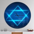 thumbnail image 2 of Designart 'étoile Néon de David' Horloge Murale Moderne, 2 of 6