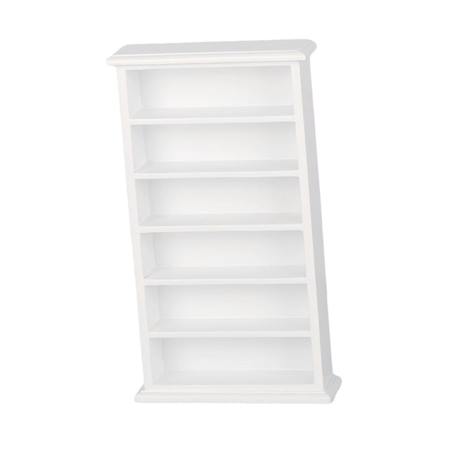 BELOVING 1/12 Dollhouse Miniature Bookcase Birthday Gift Prop Miniature Storage Shelf White