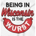 thumbnail image 2 of Wisconsin Wurst Meat Lovers Pun Funny Womens Slim Fit Graphic Tee Brisco Brands X, 2 of 5