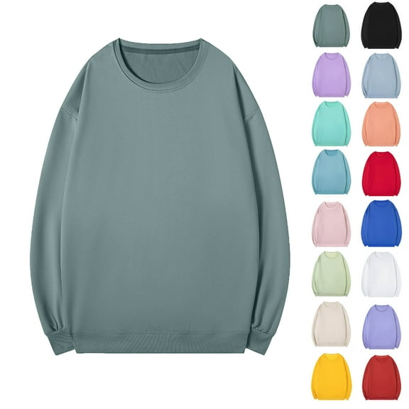 Plus Size Men's Crewneck Sweatshirts Cotton Blend Soild Color Long Sleeve Casual Pullover Shirt Loose Fit Midweight Sweatshirt Moisture Wicking Tops Athletic Gym Workout