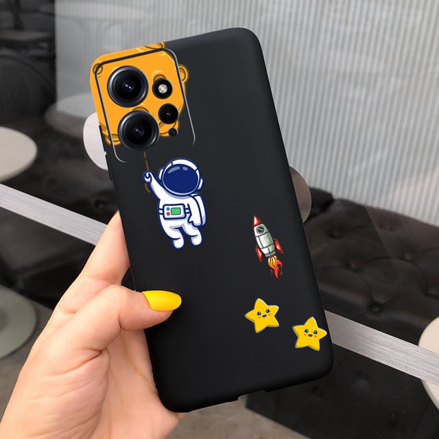 Xiaomi Redmi Note 12 4G Global Phone Casing Cute Astronaut Cactus Color Caramelo Silicona Suave TPU Funda