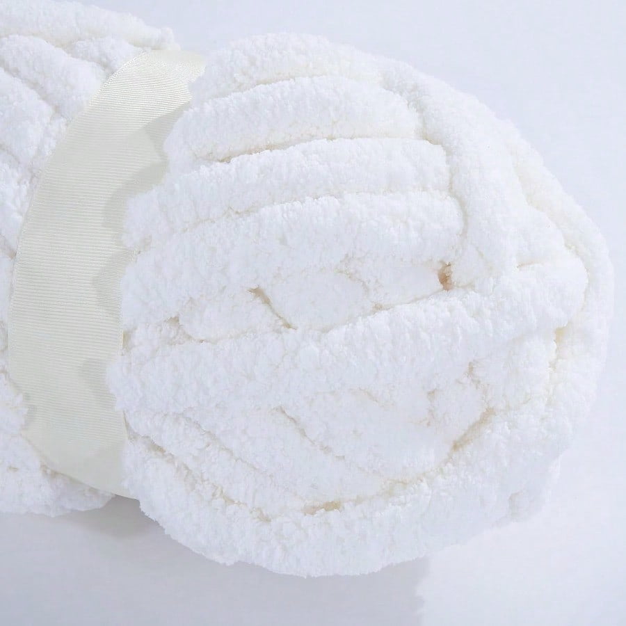 Pure White Chunky Chenille Yarn for Crocheting Bulky Thick Fluffy Yarn for Knitting er Bulky Chunky Yarn for Hand Knitting Blanket Soft Plush Yarn 8 Jumbo Pack 27 yds 8 oz Each Skein