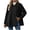Black, variant on Women's Wool Blend Swing Coat Soft Casual Collared Long Sleeve Jacket Loose Casual Solid Color Fall Winter Outerwear S