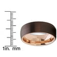 thumbnail image 4 of Metal Masters Mens Chocolate Brown Rosetone Tungsten Carbide Wedding Band Ring Brushed Dome Comfort-Fit 8mm 12.5, 4 of 8