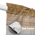 thumbnail image 4 of Brown Wood Grain Swag Valances for Windows, Kitchen Window Curtains Over Sink, Country Retro Wooden Plank Farmhouse Window Treatment Curtains for Living Room/Bedroom Curtains 2 Panel Sets 36"x45", 4 of 8