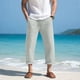 thumbnail image 1 of Pantalones largos para hombre, casuales, de moda, para vacaciones, con bolsillo, cintura elástica lisa, pantalones cortos para hombre., 1 of 6
