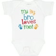 thumbnail image 3 of Inktastic My Big Bro Loves Me Little Brother Sister Boys or Girls Baby Bodysuit, 3 of 5