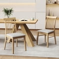 thumbnail image 2 of Costway 2 PCS Dining Chairs with Rubber Wood Frame Padded Seat Spindle Back for  Restaurant Gray + Natural, 2 of 9