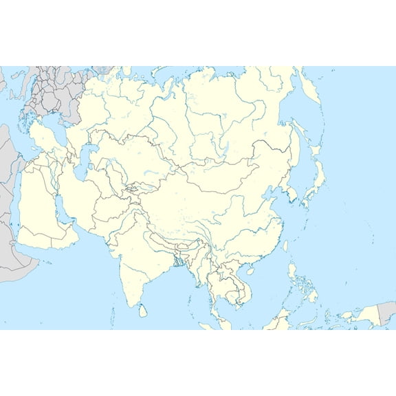 24x36 gallery poster, map of asia