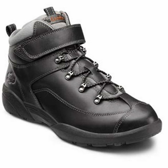 Dr. Comfort Ranger Men's Hiking Boot: 6 Medium (B/D) Black Elastic Lace w/Strap