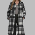 thumbnail image 4 of purcolt Women's Long Plaid Flannel Shackets Long Sleeve Button Down Long Shirts Jacket Fall Boyfriend Oversized Coats, 4 of 5