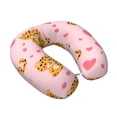 thumbnail image 2 of Travel Pillow Memory Foam, Head Neck Support Airplane Pillow For Traveling, Car, Home, Travel Neck Flight Pillow 12 Inches Happy Valentine'S Cartoon Leopard, 2 of 8
