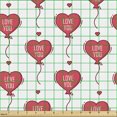 thumbnail image 2 of Ambesonne Romantic Fabric by the Yard Upholstery, Love You Heart Balloons, 5 Yards, Dark Coral and White, 2 of 5