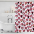 thumbnail image 2 of Cute Cats Shower Curtain Set - 48" x 72" Washable Bathtub Curtain with 12 Hooks, Pink Love Hearts Lovely Pets Waterproof Fabric Stall Shower Curtains for Bathroom/Bathtub Décor, 2 of 6