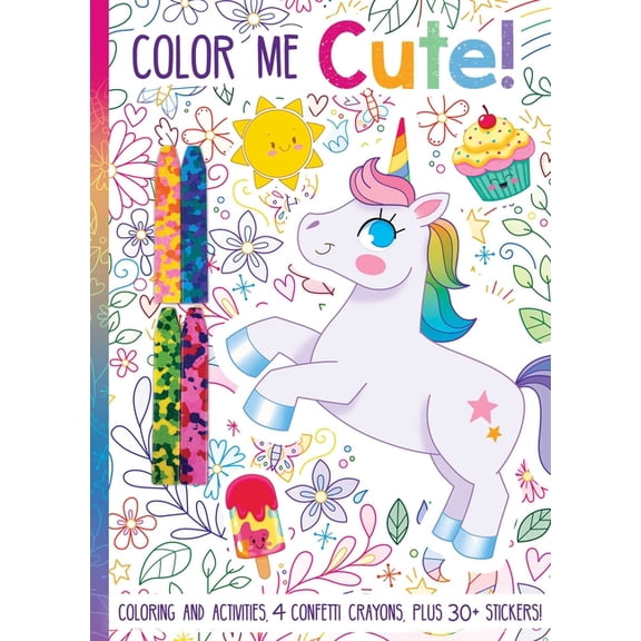 Color Me Cute! with Confetti Crayons and Stickers (Paperback)