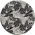 thumbnail image 2 of Addison Rugs Dream Shag Premium Machine Washable Transitional Large Leaves Midnight Round Rug, 8' x 8', 2 of 8