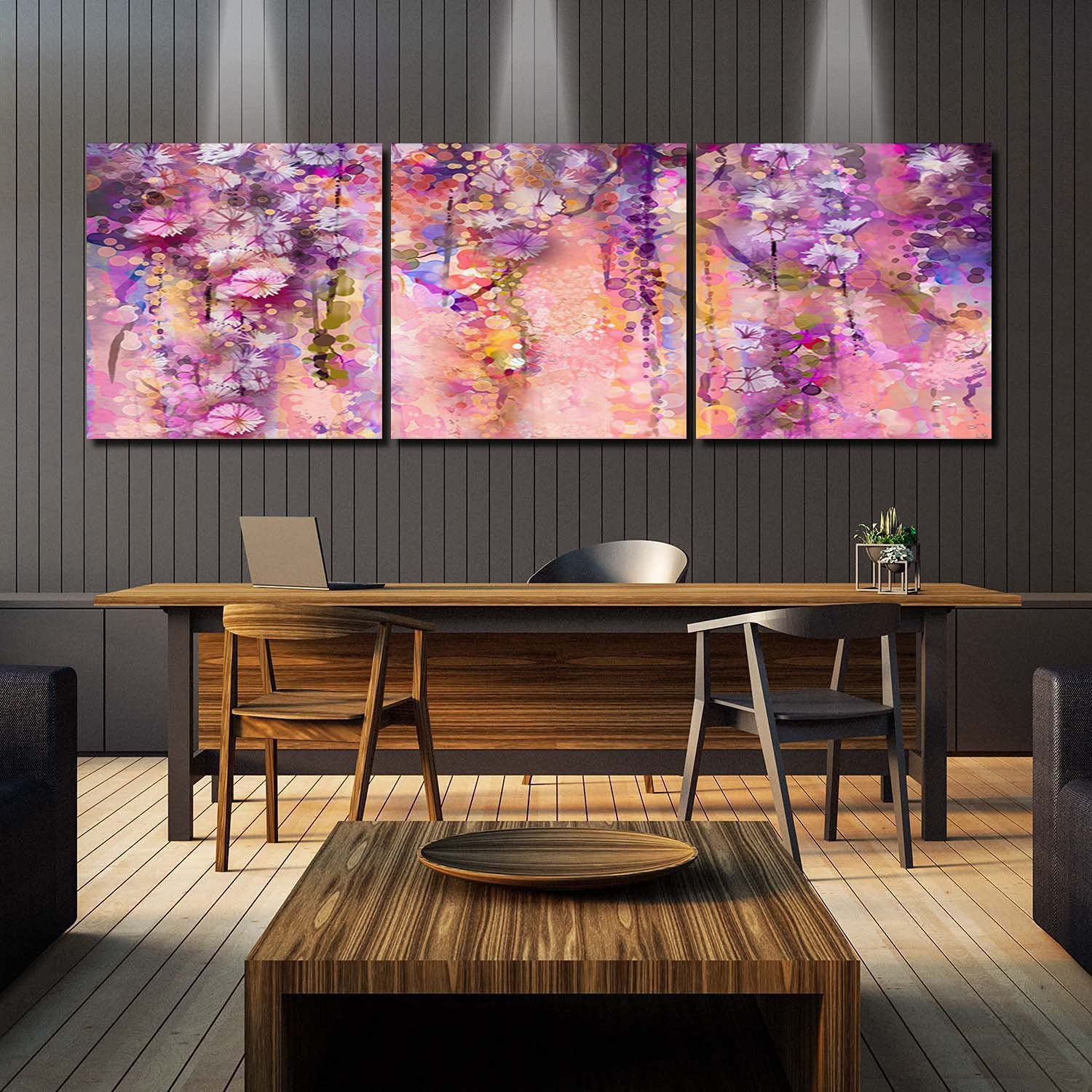 Purple Queen Flower Stretched Canvas Print Framed Wall Art Home Decor Painting 