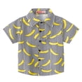 thumbnail image 6 of Miaeowve Baby Boys Summer Beach Shirts Tops Hawaiian Short Sleeve Button Hot Print T-shirt Tropical Black Stripes Banana 90, 6 of 9