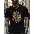 thumbnail image 4 of Anchor Rope Men's T Shirts Yellow Flame T-Shirt for Men Crew Neck Tees Cotton Tops, Black, S, 4 of 7
