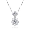 thumbnail image 2 of 14k White Gold Plated 2TCW Round Cut Lab Created Diamond Snowflake Pendant Necklace, 2 of 2