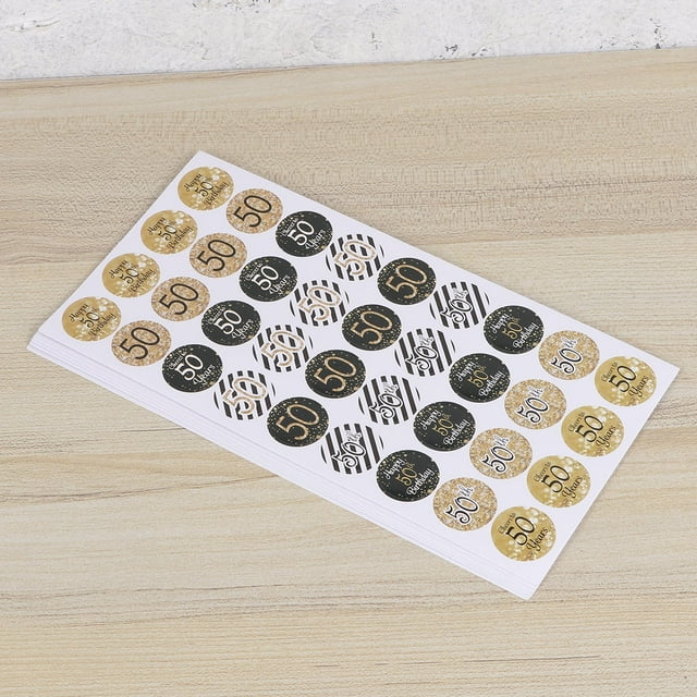 WASHWEPE 432Pcs Multi Color Birthday Sealing Stickers Round Decals for Party Decoration and Packaging