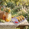 thumbnail image 5 of Silicone Taco Holder Tray with 3 Slots and 2 Dip Compartments Reusable Food Serving Plate for Tacos Hot Dogs Sandwiches, 5 of 7